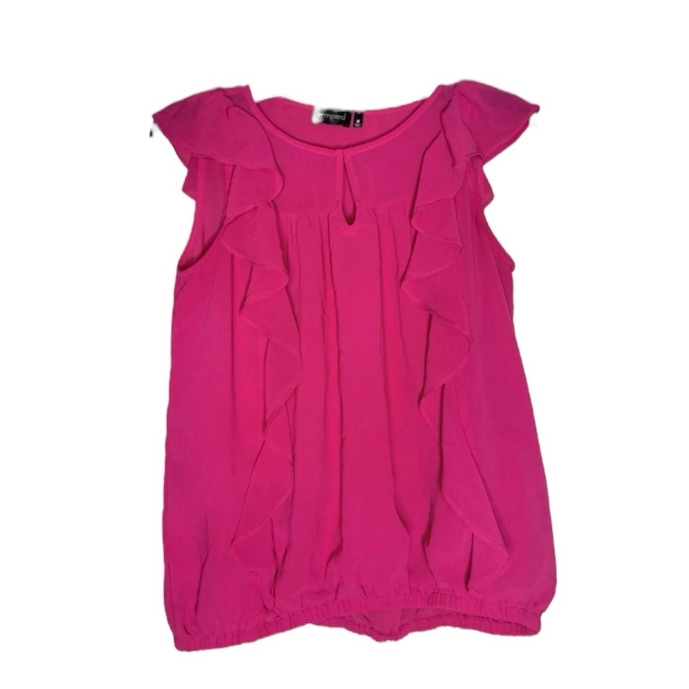 Tempted Pink Sleeveless Ruffled Blouse Size M
Mtp(25) - Picture 2 of 4